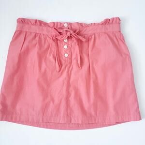 J. Crew Fact. Salmon Pink Tie Skirt Cotton Small Very Cute Paperbag Design